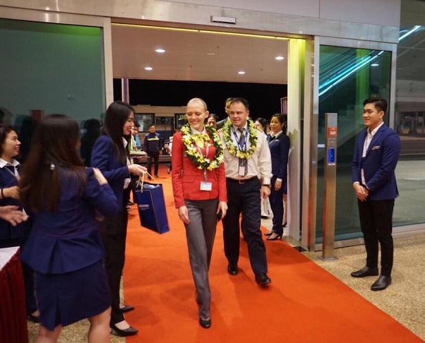Welcome S7 Airlines Inaugural Flight Crew